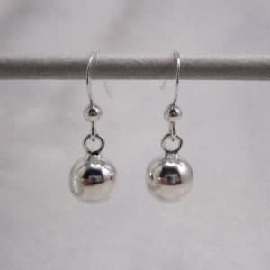 sterling silver ball drop earrings