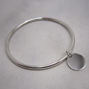 sterling silver bangle with disk