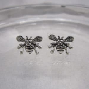 sterling silver bee stud earrings