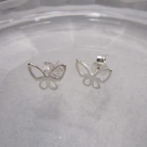 sterling silver butterfly stud earrings