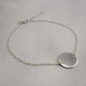 sterling silver chain bracelet with disk