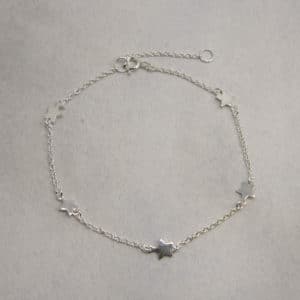 sterling silver chain bracelet with stars