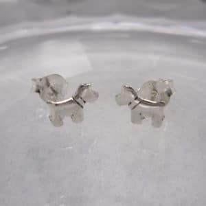 sterling silver dog stud earrings