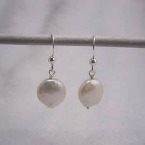sterling silver freshwater pearl drop earrings
