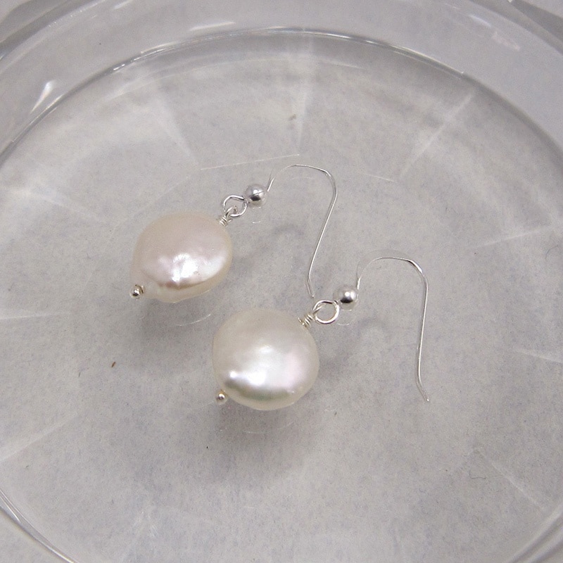 Sterling Silver Freshwater Pearl Drop Earrings - Image 2