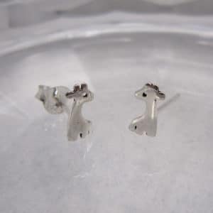 sterling silver giraffe stud earrings