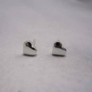 sterling silver heart stud earrings
