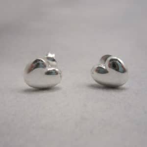 sterling silver heart stud earrings