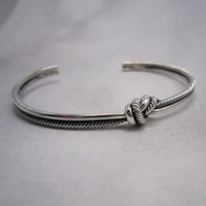 sterling silver knotted cuff