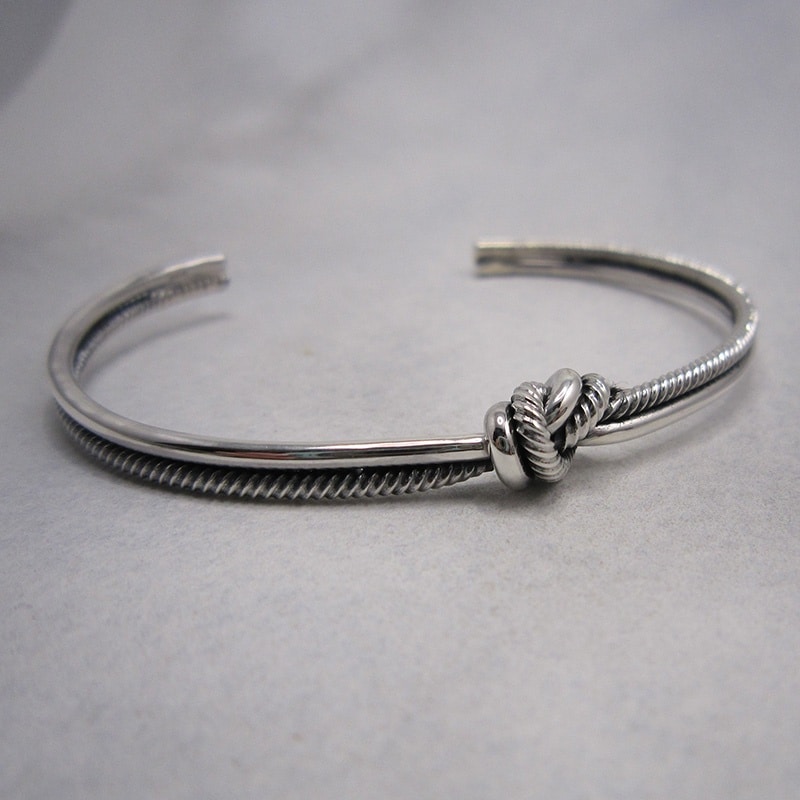 sterling silver knotted cuff