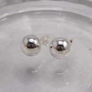 sterling silver large ball stud earrings
