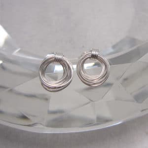 sterling silver multi-circle stud earrings