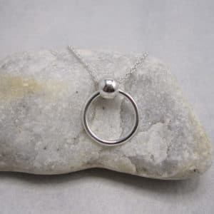 sterling silver necklace double ring