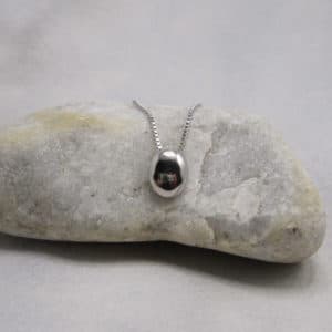 sterling silver necklace with pebble drop