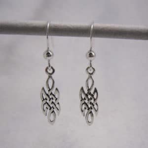 sterling silver oval celtic knot drop earrings