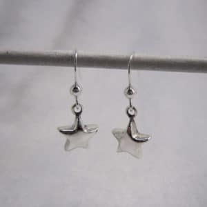 sterling silver star drop earrings