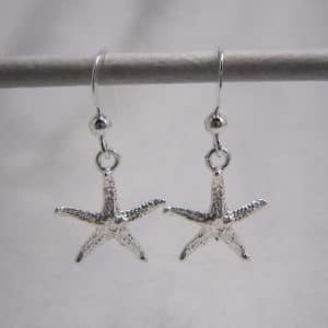 sterling silver starfish drop earrings
