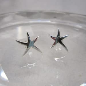 sterling silver starfish stud earrings