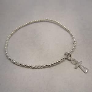 sterling silver stretch bracelet with ankh