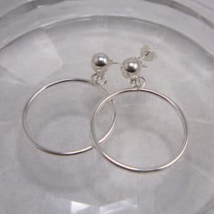 sterling silver stud ring drop earrings