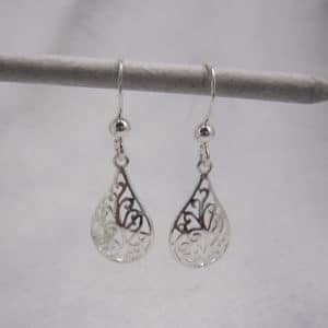 sterling silver swirl drop earrings
