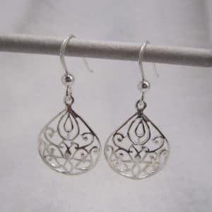 sterling silver swirl drop earrings