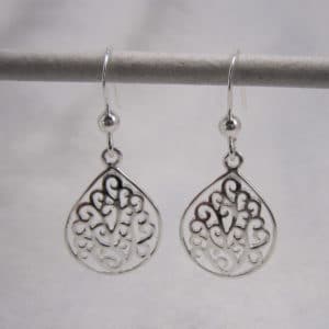 sterling silver swirl drop earrings