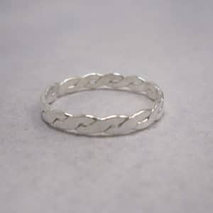 sterling silver toe ring flattened link