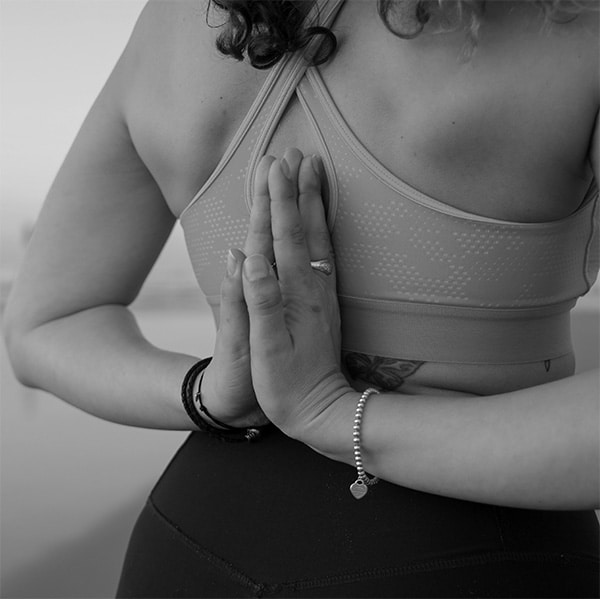Woman wearing stretch bracelet